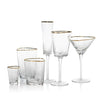 Aperitivo Triangular Glass Clear w/ Gold Rim