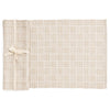 Delacruz Rib Placemat Cotton Geo Stripe Taupe-white - Set of 4
