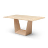 Sally Wooden Base with Matt Finish Marble Foil Top Dining Table