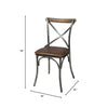 Metal Crossback Chair with Vintage Brown Seat Cushion