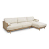 Unio Solid Oak Wood and Fabric Sectional - Mellow Ivory