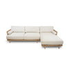 Unio Solid Oak Wood and Fabric Sectional - Mellow Ivory