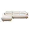 Unio Solid Oak Wood and Fabric Sectional - Mellow Ivory