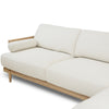 Unio Solid Oak Wood and Fabric Sectional - Mellow Ivory