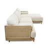 Unio Solid Oak Wood and Fabric Sectional - Mellow Ivory