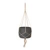 Craft Hanging Pot With Netting - Charcoal Grey