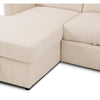 Pandina Premium Fabric Sleeper Sectional - Abby Flax