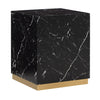 Roman Faux Marble End Table - Black