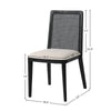 Cane Dining Chair - Oyster Linen/Black Frame