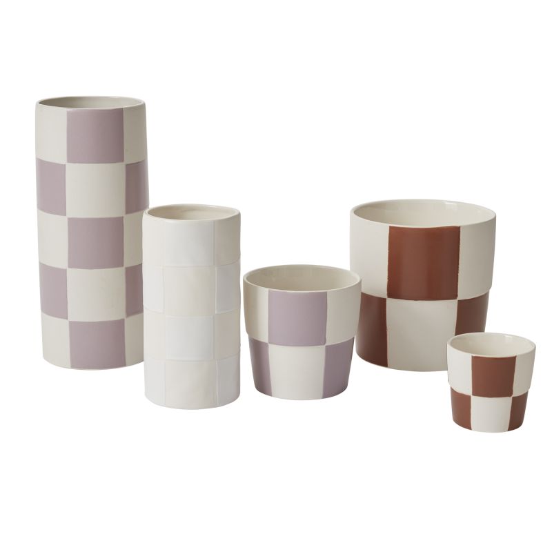 Checkerboard Vase - WHITE