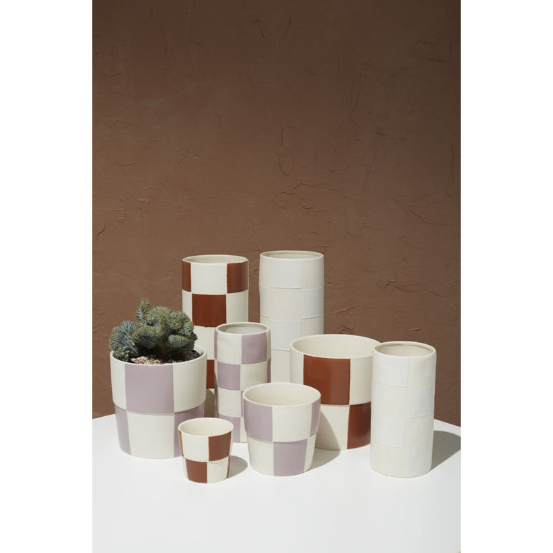 Checkerboard Vase - WHITE