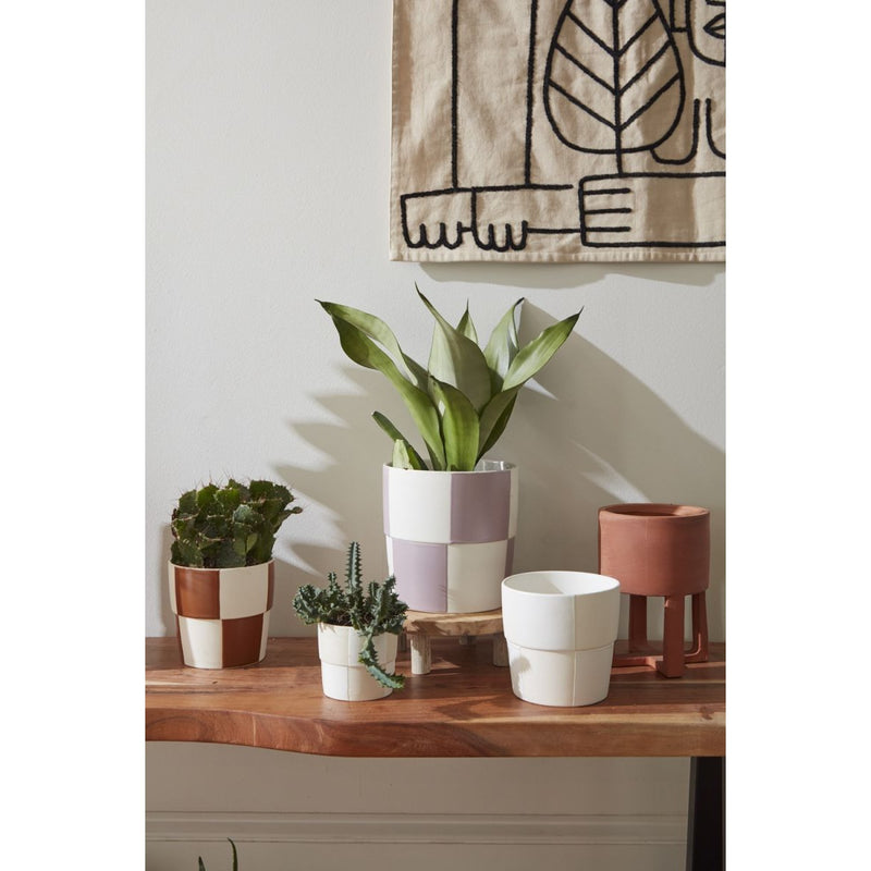 Checkerboard Vase - WHITE