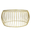 SOTO GOLD ROUND MARBLE COFFEE TABLE WIRE METAL BASE