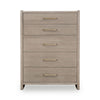 Bjorn Five Drawer Oak Wood Chest in Chai