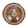 Decorative Glass Cloche w/ Woven Willow Base