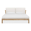 Havn Upholstered Two Cushion Platform Bed in Ginger and Natural Linen