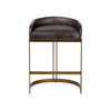 Hollyfield Leather | Gold Metal | Counter Stool