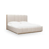 Bjorn Wood Frame Upholstered Platform Bed in Cotton and Chai