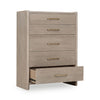 Bjorn Five Drawer Oak Wood Chest in Chai
