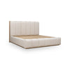 Bjorn Wood Frame Upholstered Platform Bed in Cotton and Chai