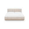 Bjorn Wood Frame Upholstered Platform Bed in Cotton and Chai