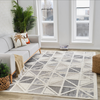 Valencia White Geometric Modern Area Rug – 5' x 8'