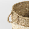 Bradley 18.1L x 18.1W x 16.0H (Set of 2) Light Brown W/Striped Seagrass Basket W/ Handles