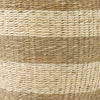 Bradley 18.1L x 18.1W x 16.0H (Set of 2) Light Brown W/Striped Seagrass Basket W/ Handles