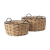 Braelyn 17.3L x 17.3W x 10.6H Set of Two Woven W/ Metal Detail Round Baskets