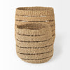 Hayes 17.7L x 17.7W x 11.8H (Set of 2) Medium Brown Seagrass Round Basket with Stripe Pattern