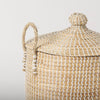 Olivia 15.7L x 15.7W x 17.3H Set of 3 Beige Seagrass Basket W/Lid and Handles