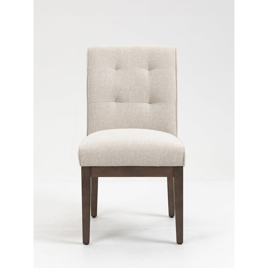Jia Side Dining Chair with Wooden Legs & Adjustable Caps - Grey