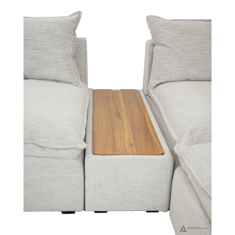 Marliss 5 pc Modular Sectional set with Console - Oatmeal
