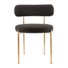 Ronda Boucle Fabric Dining Chair Brushed Brass