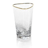 Aperitivo Triangular Glass Clear w/ Gold Rim