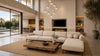 Modern modular sectional sofa in a luxury open-concept Vancouver living room with contemporary design