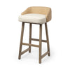 Monmouth Cream Fabric | Brown Wood | Bar Stool