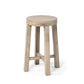 Brahma 26" Total Height White  Washed Wood Stool