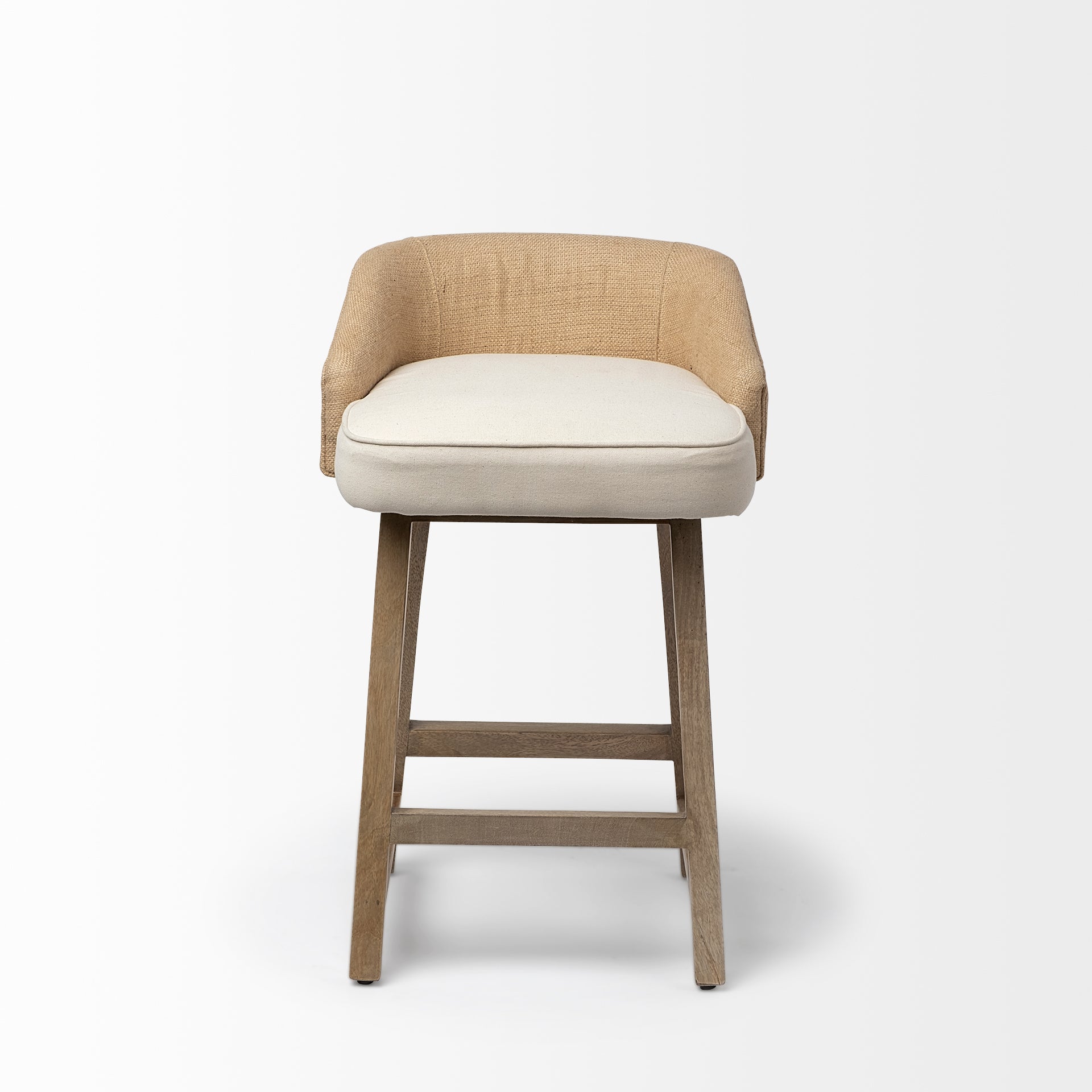 Monmouth Cream Fabric | Brown Wood | Counter Stool