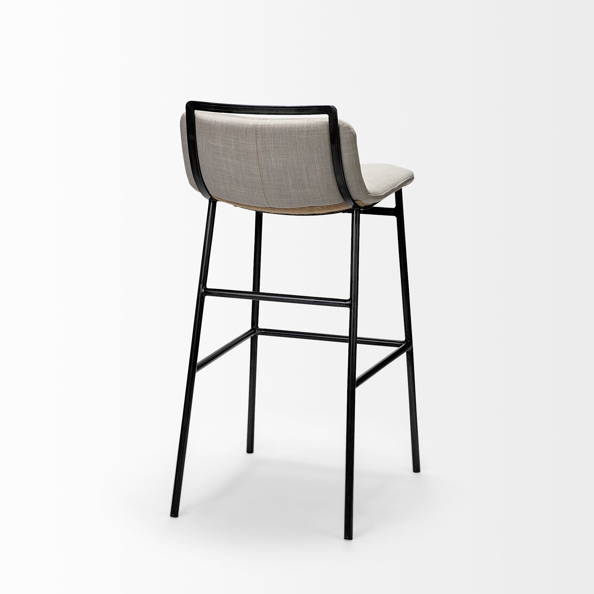 Kavalan 33.5" Total Height Beige Upholstered Seat Gray Metal Frame Counter Stool