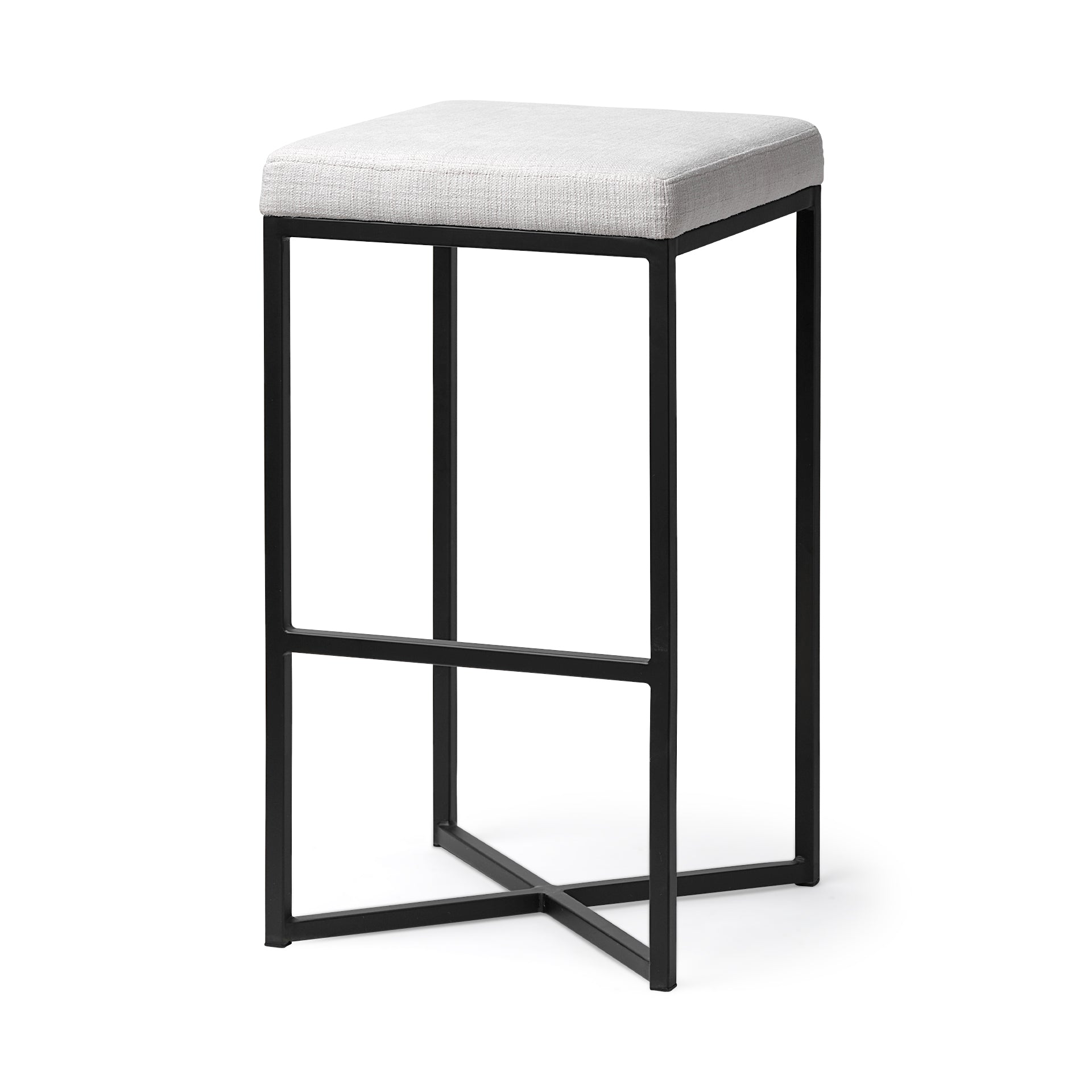 Frodo White Fabric Bar Stool