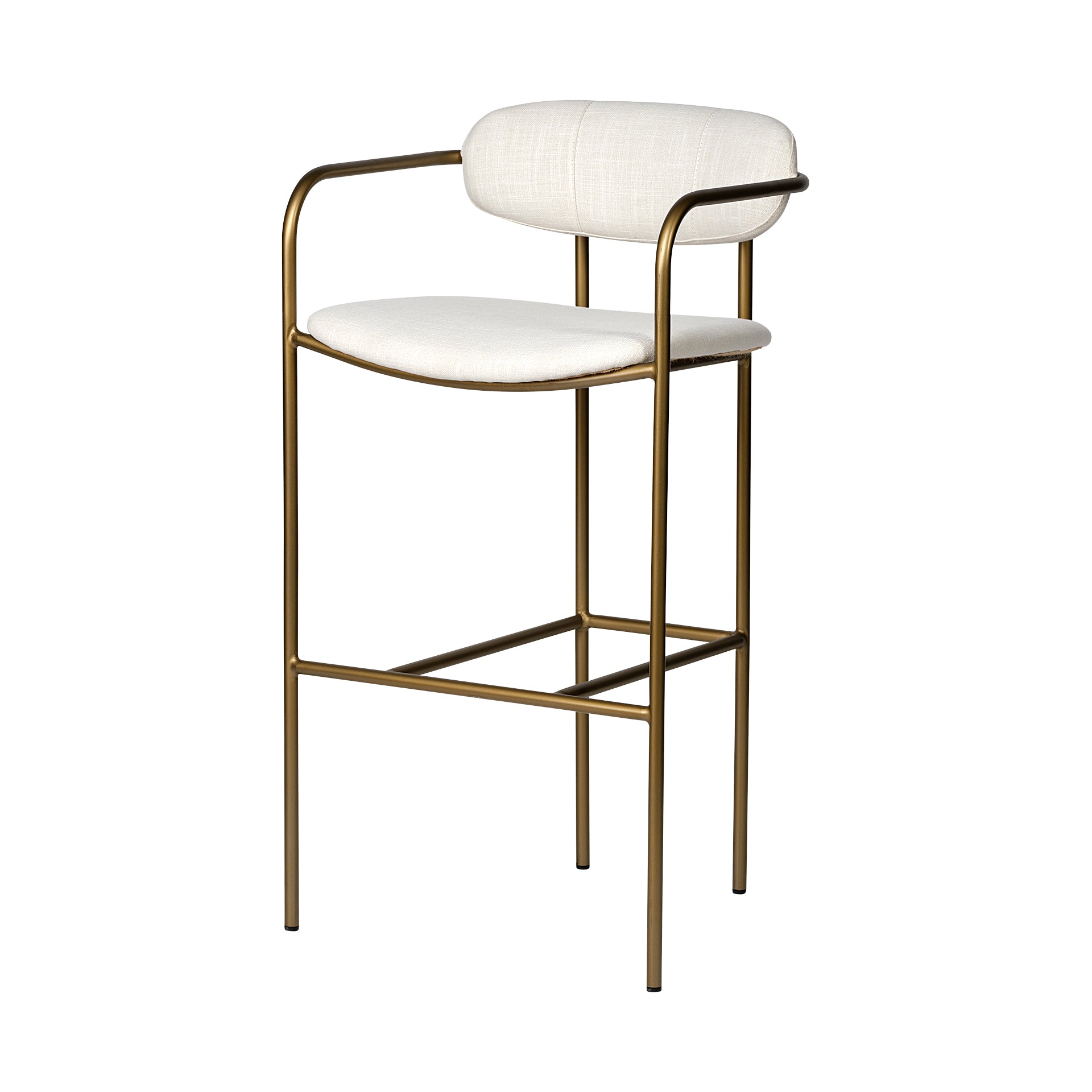Parker Seat Height Cream Fabric Seat Gold Metal Bar Stool