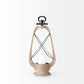 Zain I Small Brown Wooden Vintage Inspired Candle Holder Lantern