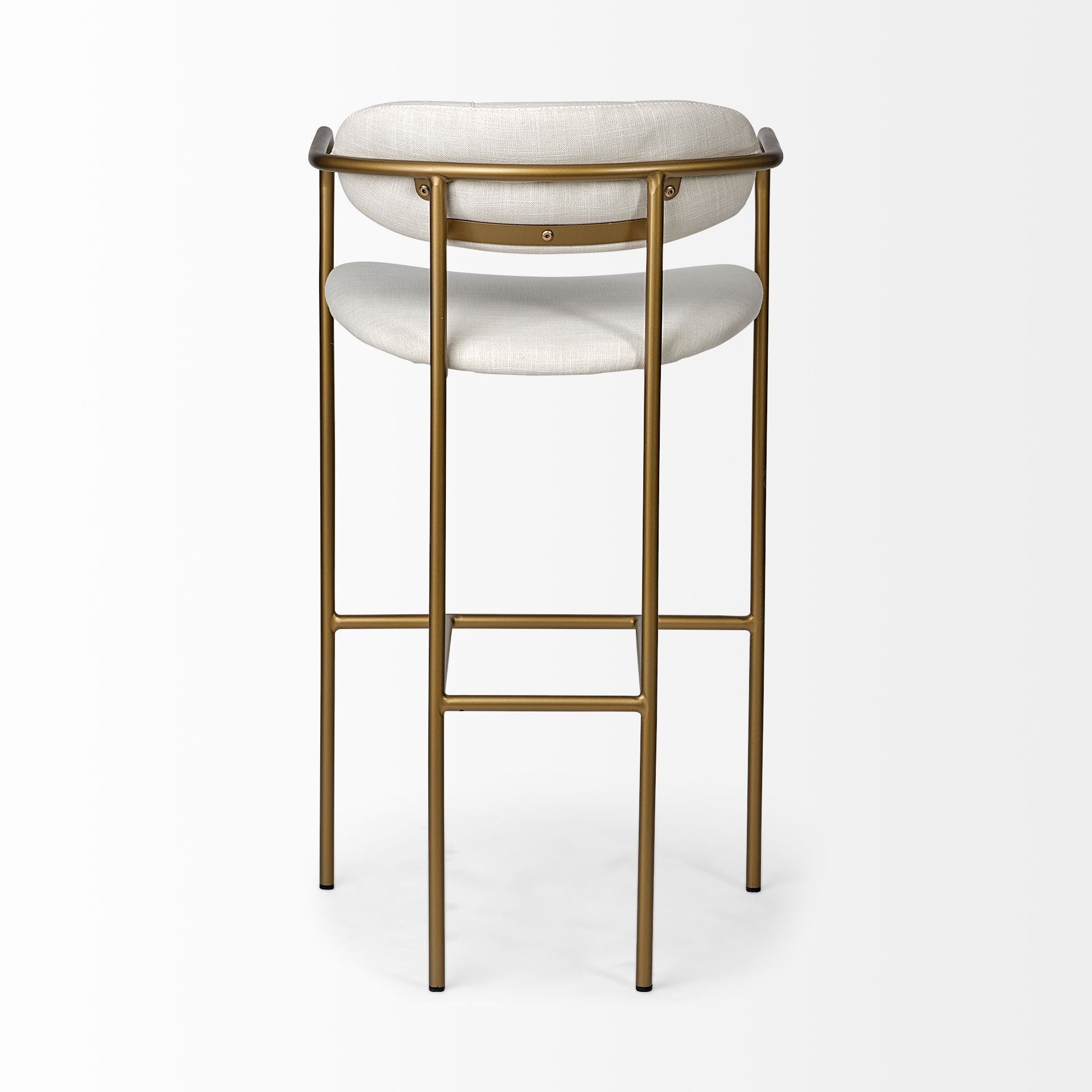 Parker Seat Height Cream Fabric Seat Gold Metal Bar Stool