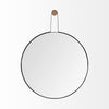 Collie 20x26 Round Black Metal Frame Mirror