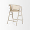Tabitha Beige Fabric/Rattan Seat Blonde Wood Frame Counter Stool
