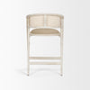 Tabitha Beige Fabric/Rattan Seat Blonde Wood Frame Counter Stool