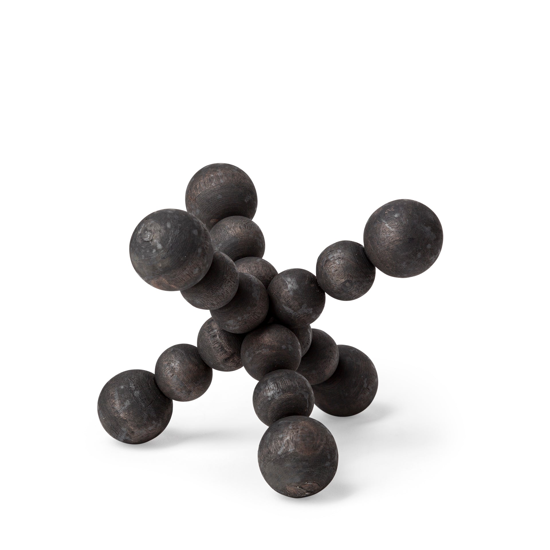 Carollan I (Small) 7L x 7W Black Geometric Wood Ball Jack-thumbmail-1