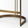 Hollyfield Brown Leather | Gold Metal | Counter Stool