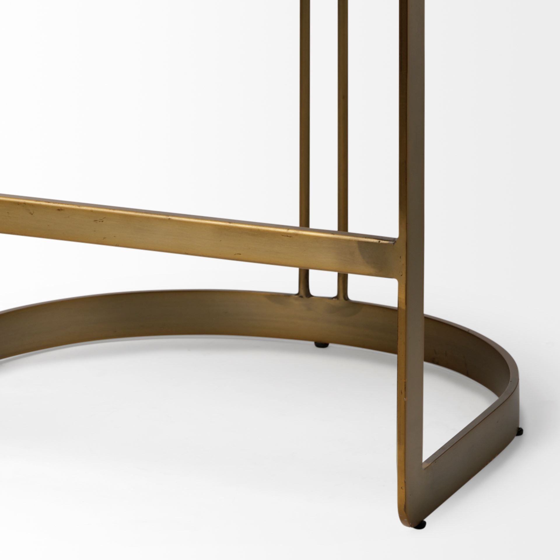 Hollyfield Leather | Gold Metal | Counter Stool
